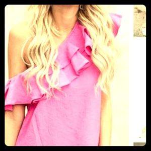 Pink off one shoulder top